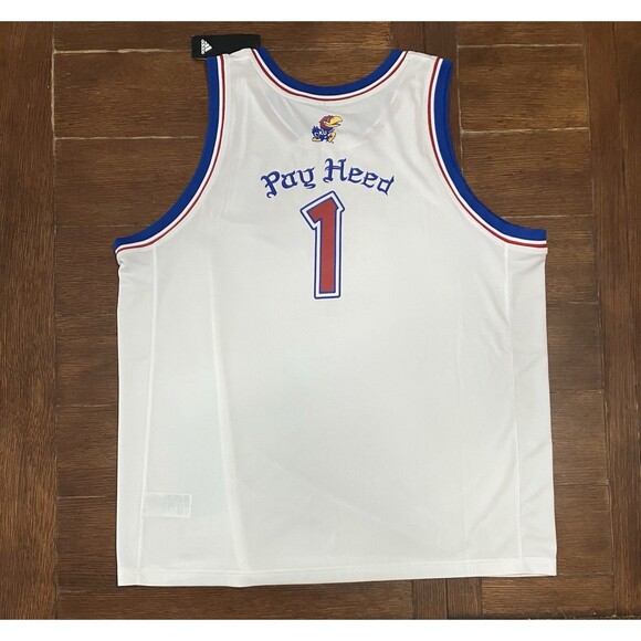 NWT Adidas #1 Kansas Jayhawks Swingman Pay Heed Basketball Jersey Size 2XL - Picture 5 of 5